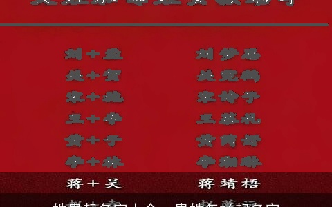 姓贵起名字大全，贵姓怎样起名字