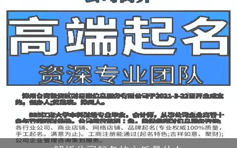 解析公司起名的主旨是什么