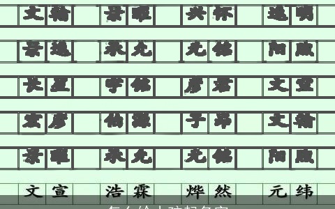 怎么给小孩起名字