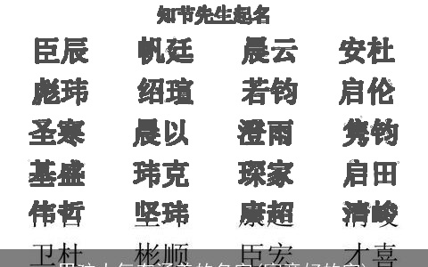 男孩大气有涵养的名字(寓意好的字)