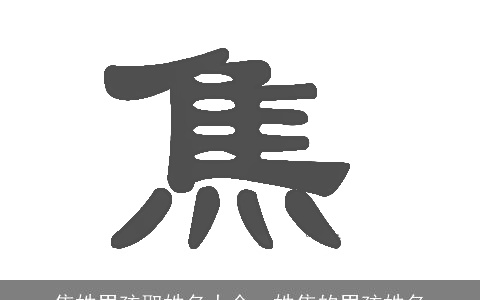 焦姓男孩取姓名大全，姓焦的男孩姓名