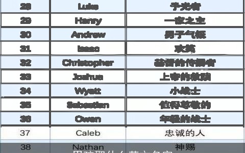 男孩取什么英文名字