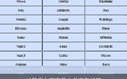 12星座女宝宝英文名字怎样取