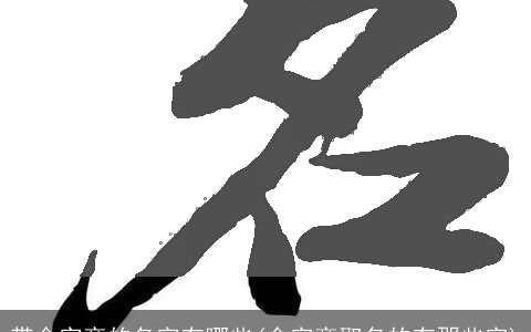 带金字旁的名字有哪些(金字旁取名的有那些字)