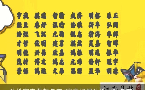 孙姓家字辈起名字(寓意好得孙姓男孩名字)