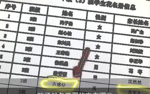 孩子起名常用的字有哪些