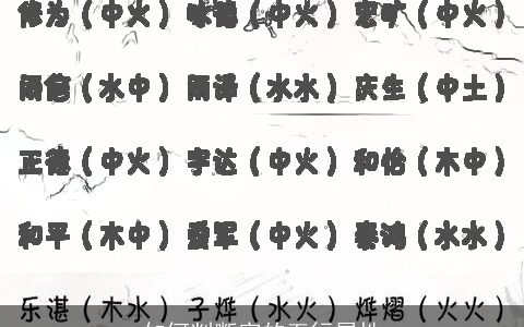 如何判断字的五行属性