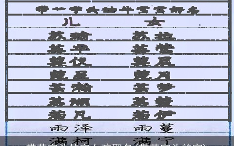 带草字头的字女孩取名(带草字头的字)