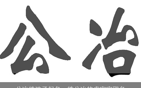 公冶姓孩子起名，姓公冶的虎宝宝取名