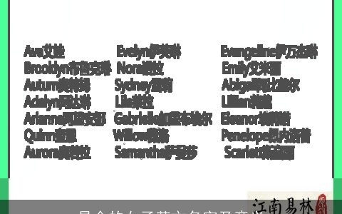最全的女子英文名字及意义