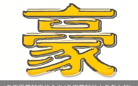 名字里带轩字的含义(名字带轩的小名怎么起)