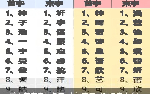 前面带宝字的名字(中间宝字男孩名字大全)