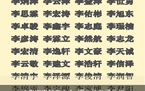 姓李宝宝起名大全_哪些姓名涵义好