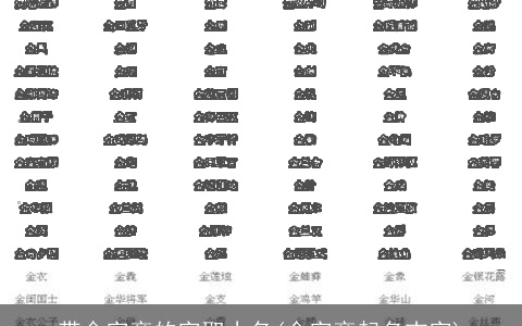 带金字旁的字取小名(金字旁起名吉字)