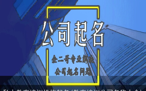私人教育培训机构起名(教育培训公司名称大全)
