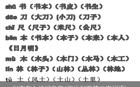 划字怎么组词音字(你比划我猜二字词语)