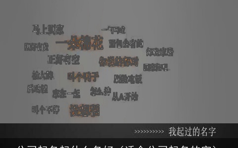 公司起名起什么名好（适合公司起名的字）