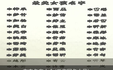 布衣名字大全(三字网名古风)