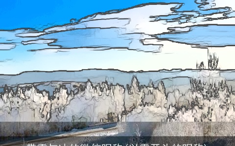 带雪与冰的微信昵称(以雪开头的昵称)