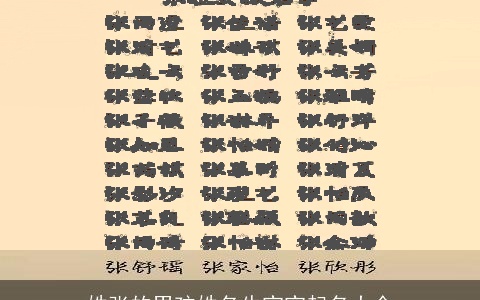 姓张的男孩姓名牛宝宝起名大全