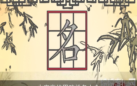 火字旁的男孩姓名大全