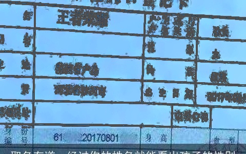 取名有道，经过你的姓名就能看出孩子的性别