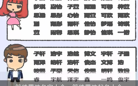 籍姓男孩名字大全，籍姓男孩起名大全