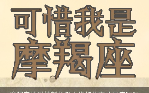 摩羯座的爱情剖析阻止你们的真的是实际吗