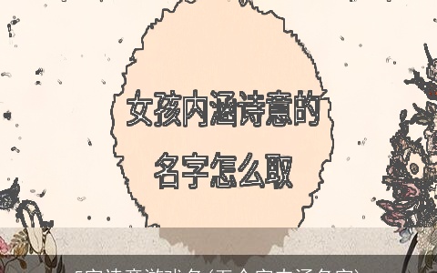 5字诗意游戏名(五个字内涵名字)