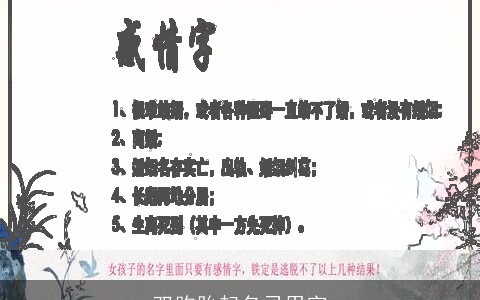 双胞胎起名忌用字