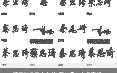 蔡字辈名字大全(姓蔡的取什么名字好)