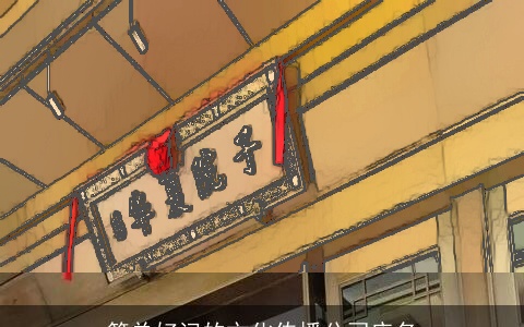 简单好记的文化传播公司店名