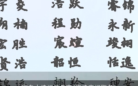 取自古诗词的名字(唐诗宋词取名)