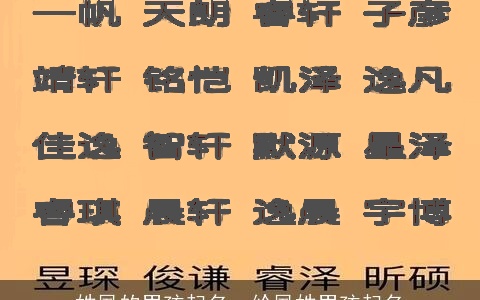 姓夙的男孩起名，给夙姓男孩起名