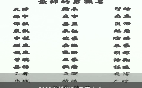 2023于姓男孩名字大全