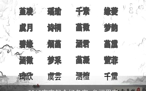 2013宝宝起个好名字 参阅用字