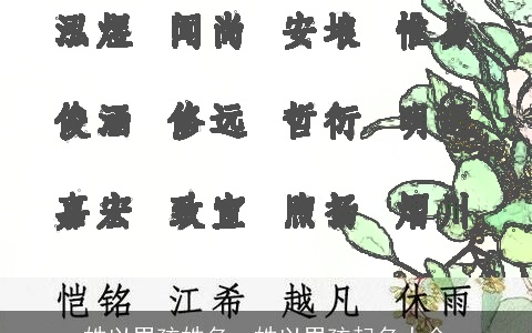 姓以男孩姓名，姓以男孩起名大全