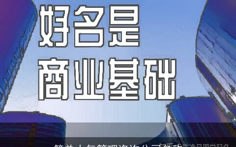 简单大气管理咨询公司名称