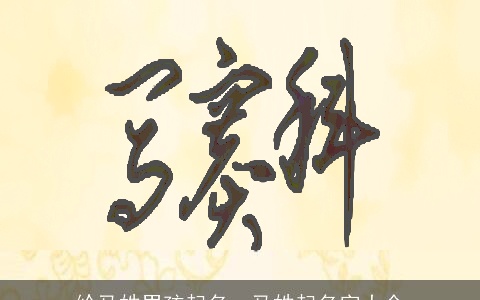 给马姓男孩起名，马姓起名字大全