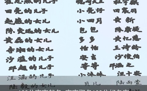 100分宝宝起名 宝宝取名100分好名字