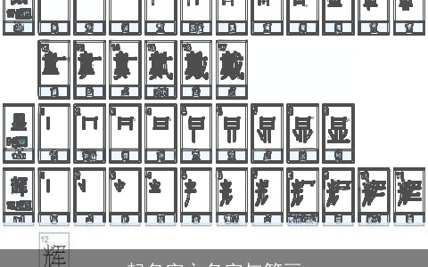 起名字之名字与笔画