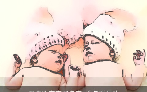 双胞胎宝宝取名字 地名联贯法