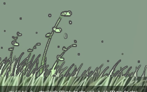 五行缺金 有寓意男孩名字(缺金的男孩名字)