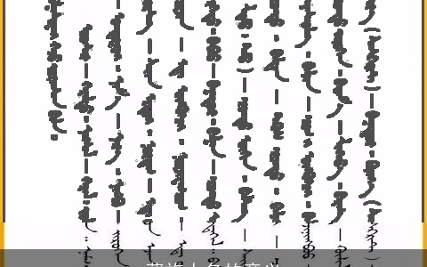 藏族人名的意义