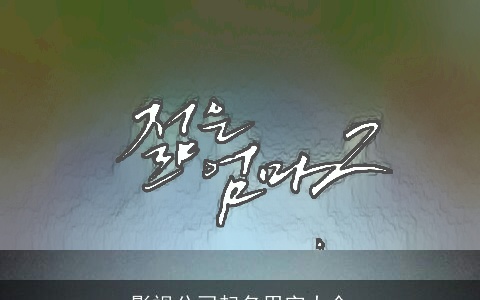 影视公司起名用字大全