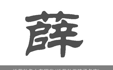 姓薛的名人有哪些(姓薛的男孩子名字)