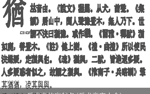 反犬旁的字起名(反犬旁字大全)