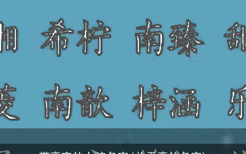 带豪字的女孩名字(关于豪的名字)