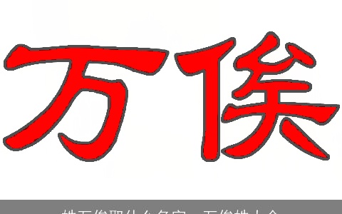 姓万俟取什么名字，万俟姓大全
