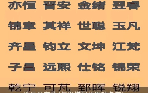 姓吴发字辈(与发搭配的男孩名字)